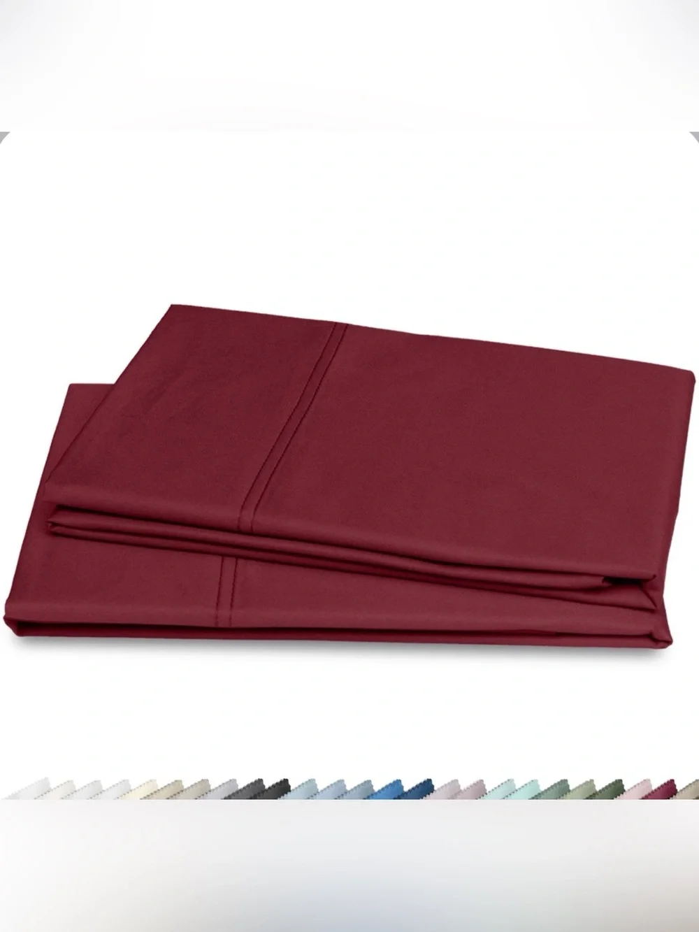 STANDARD 100% Cotton Sateen 600 Thread Count Pillowcases (2-Pack) BRICK RED